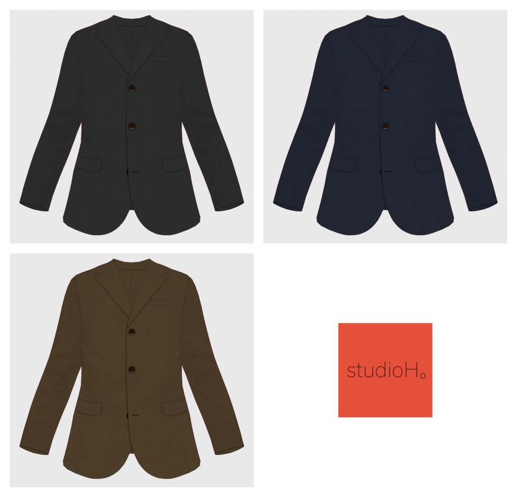 【#VRoid】3ボタンスーツ(men's)【#vroidcustomitem】