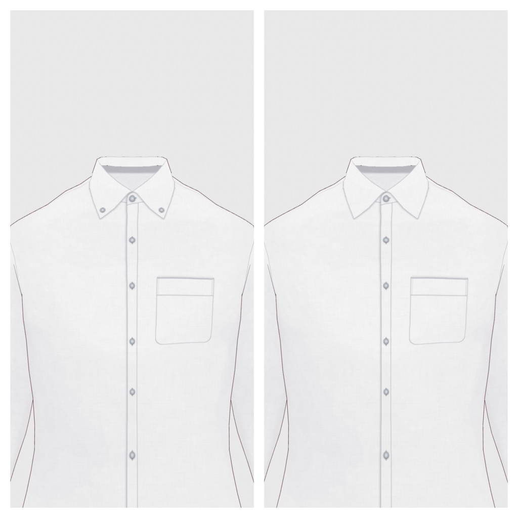 【#VRoid】ワイシャツ(リニューアル版) / ニットタイ&タイピン(men's)【#vroidcustomitem】