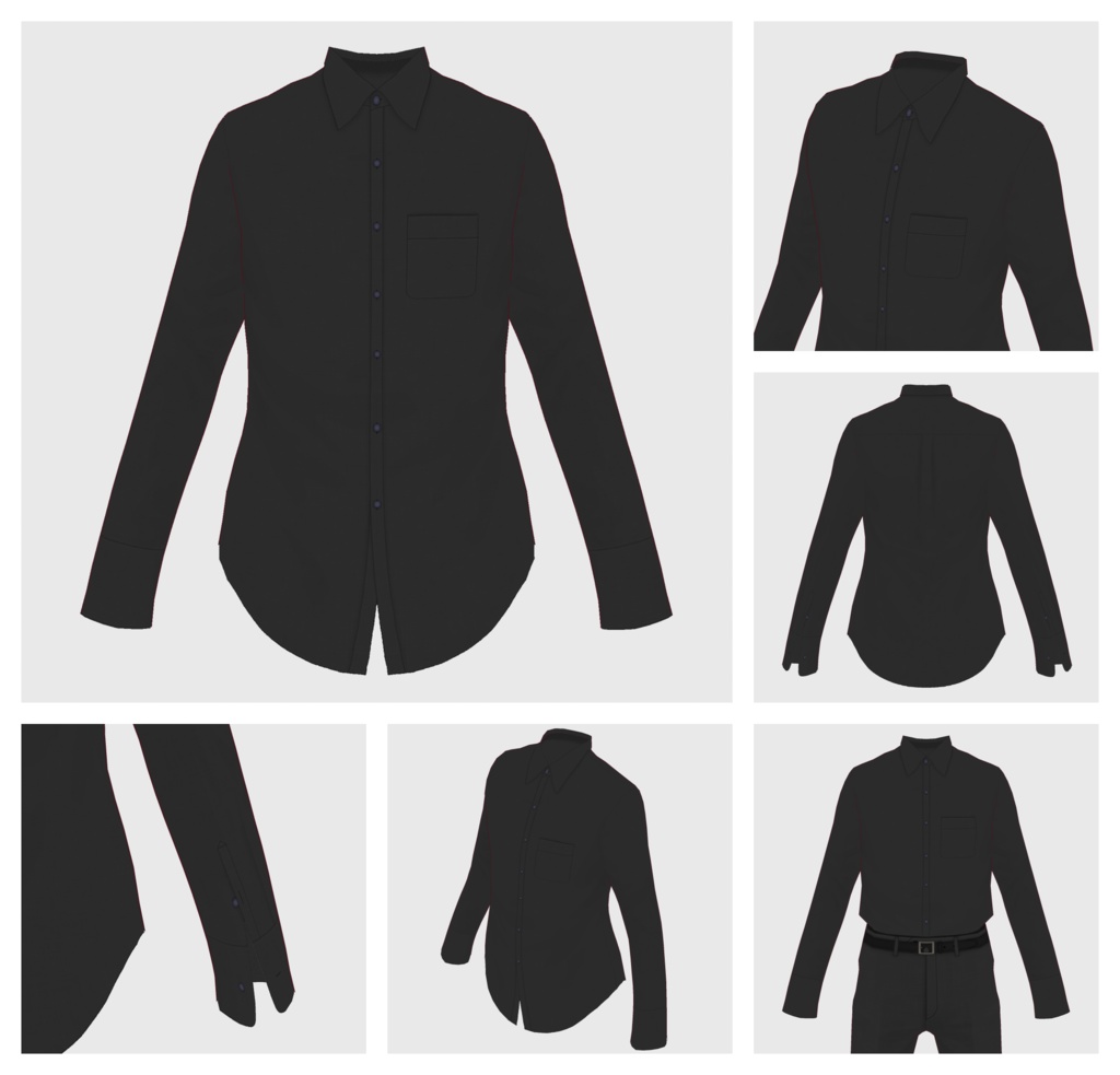 【#VRoid】ワイシャツ / ニットタイ&タイピン(men's)【#vroidcustomitem】