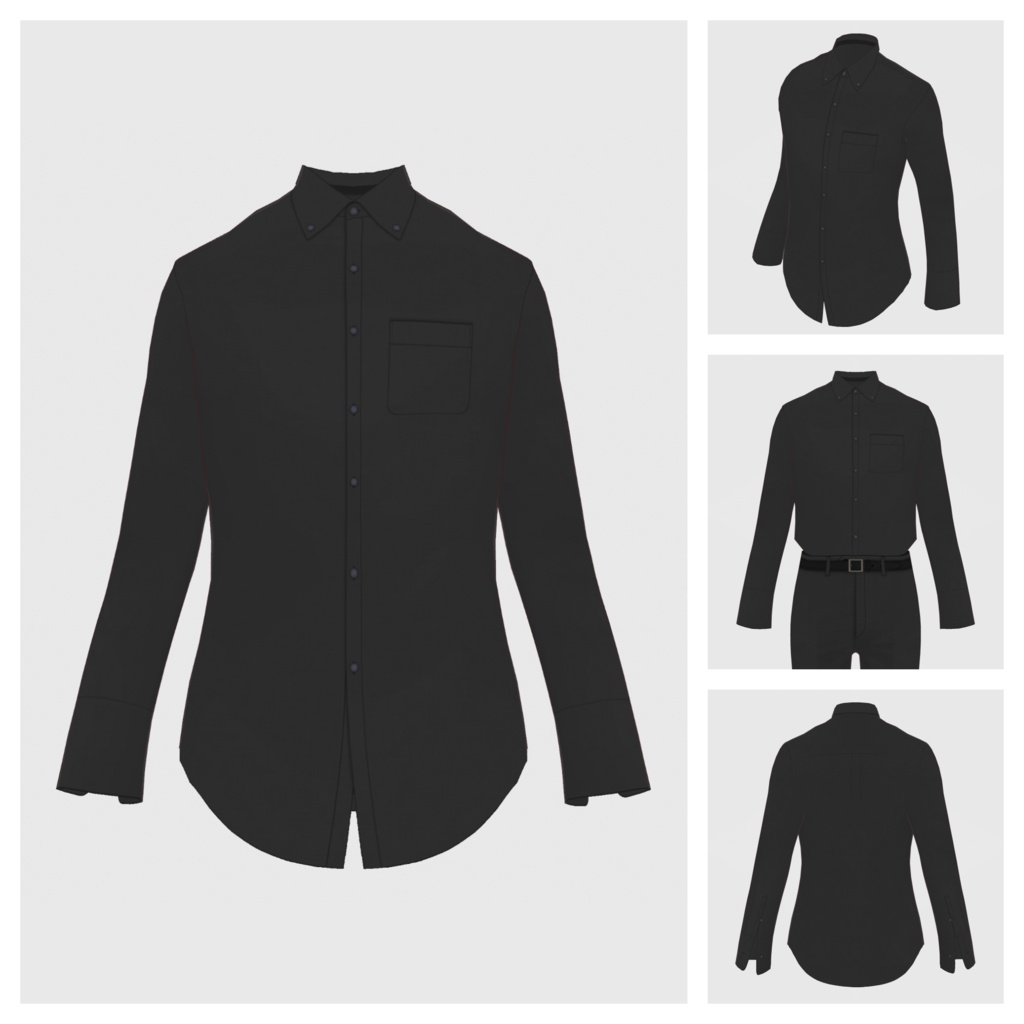 【#VRoid】ワイシャツ(リニューアル版) / ニットタイ&タイピン(men's)【#vroidcustomitem】