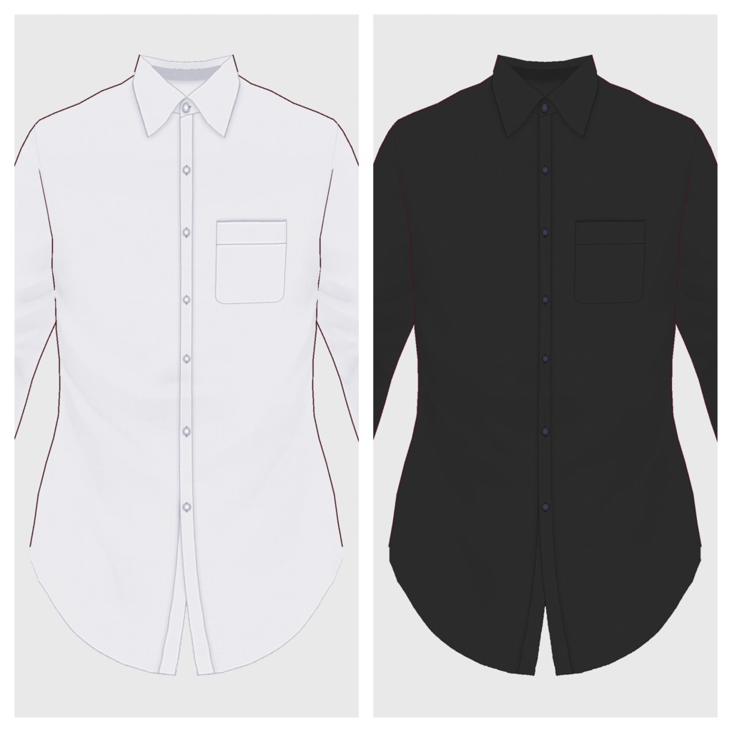 【#VRoid】ワイシャツ / ニットタイ&タイピン(men's)【#vroidcustomitem】