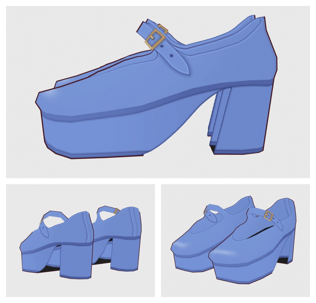 【#VRoid】チャンキーヒールパンプス【#vroidcustomitem】