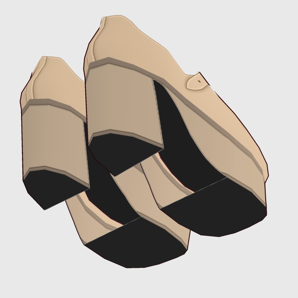 【#VRoid】チャンキーヒールパンプス【#vroidcustomitem】