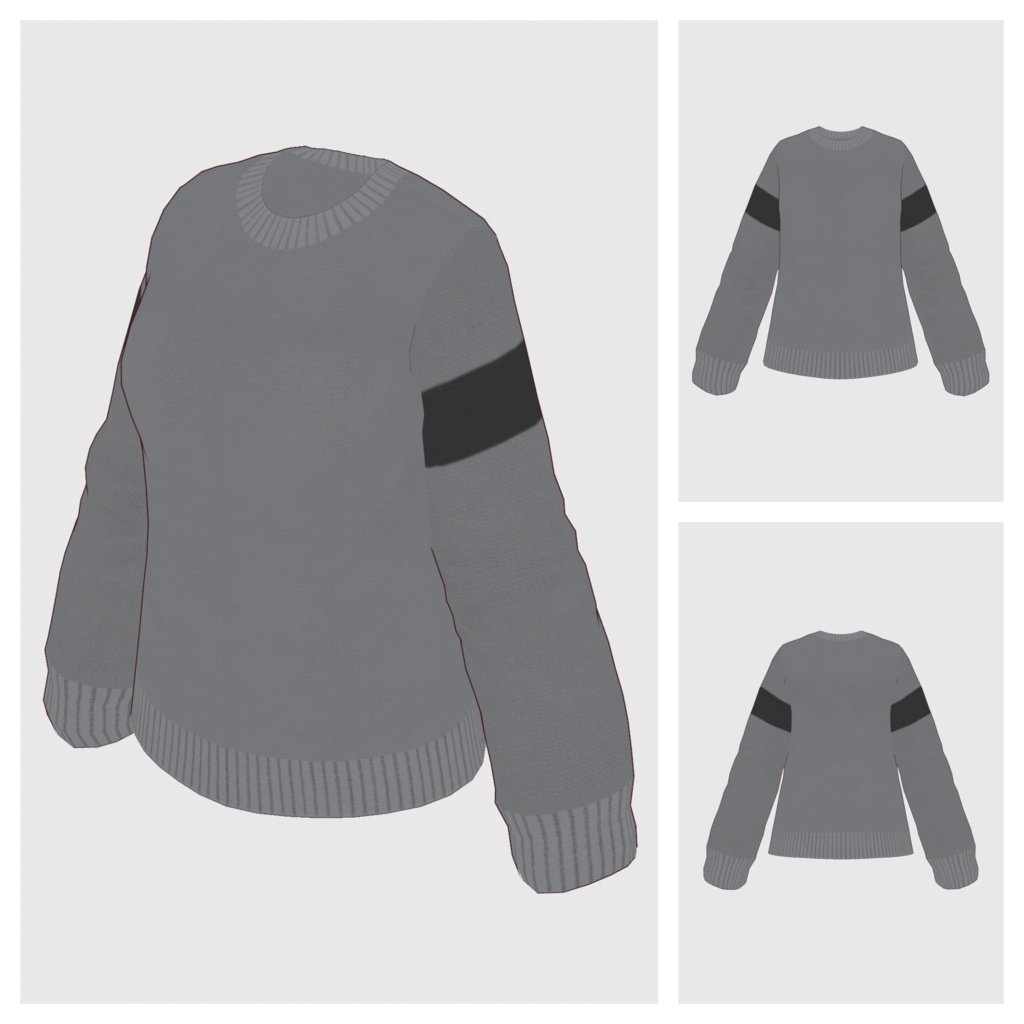 【#VRoid】クルーネックセーター(リニューアル版)【#vroidcustomitem】