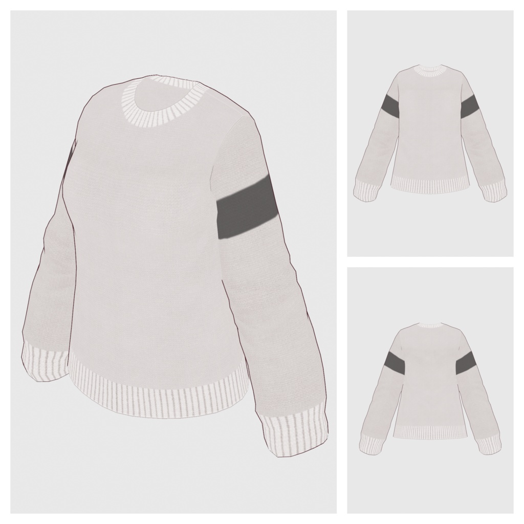 【#VRoid】クルーネックセーター(リニューアル版)【#vroidcustomitem】