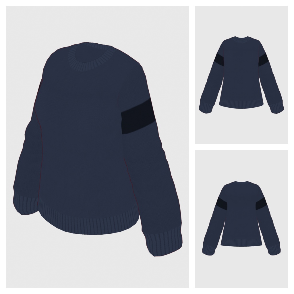 【#VRoid】クルーネックセーター(リニューアル版)【#vroidcustomitem】