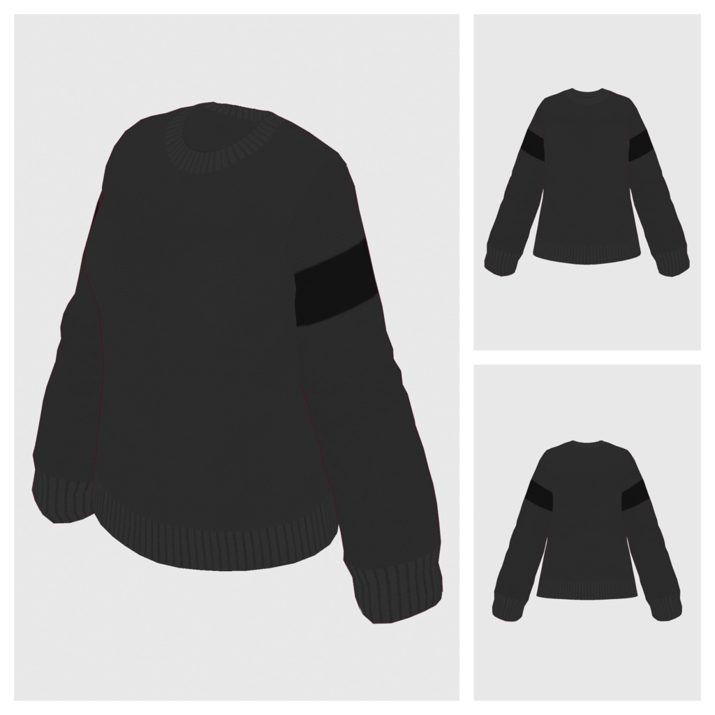 【#VRoid】クルーネックセーター(リニューアル版)【#vroidcustomitem】