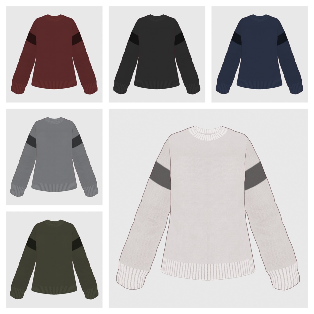 【#VRoid】クルーネックセーター（リニューアル版）【#vroidcustomitem】