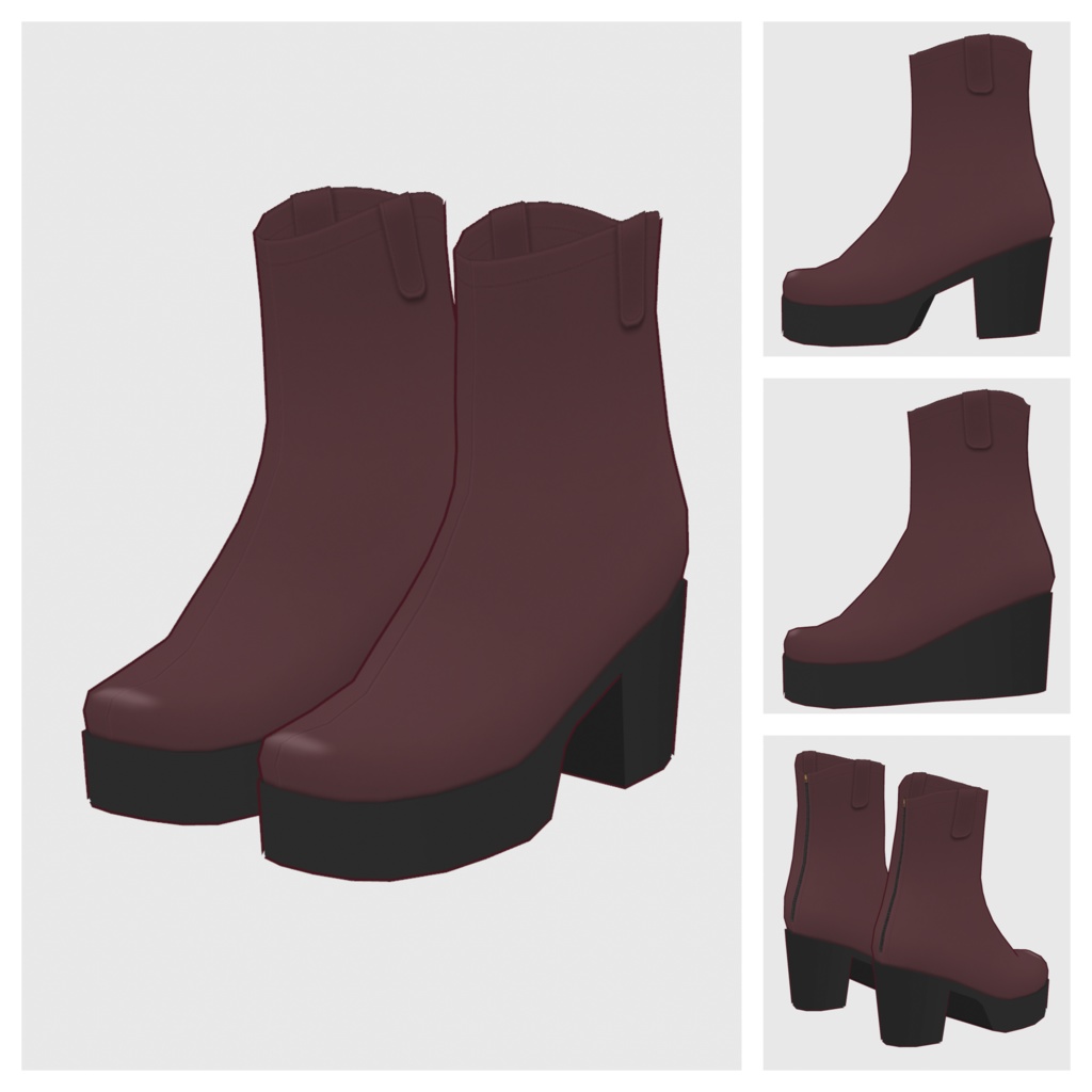 【#VRoid】厚底ハーフブーツ2【#vroidcustomitem】