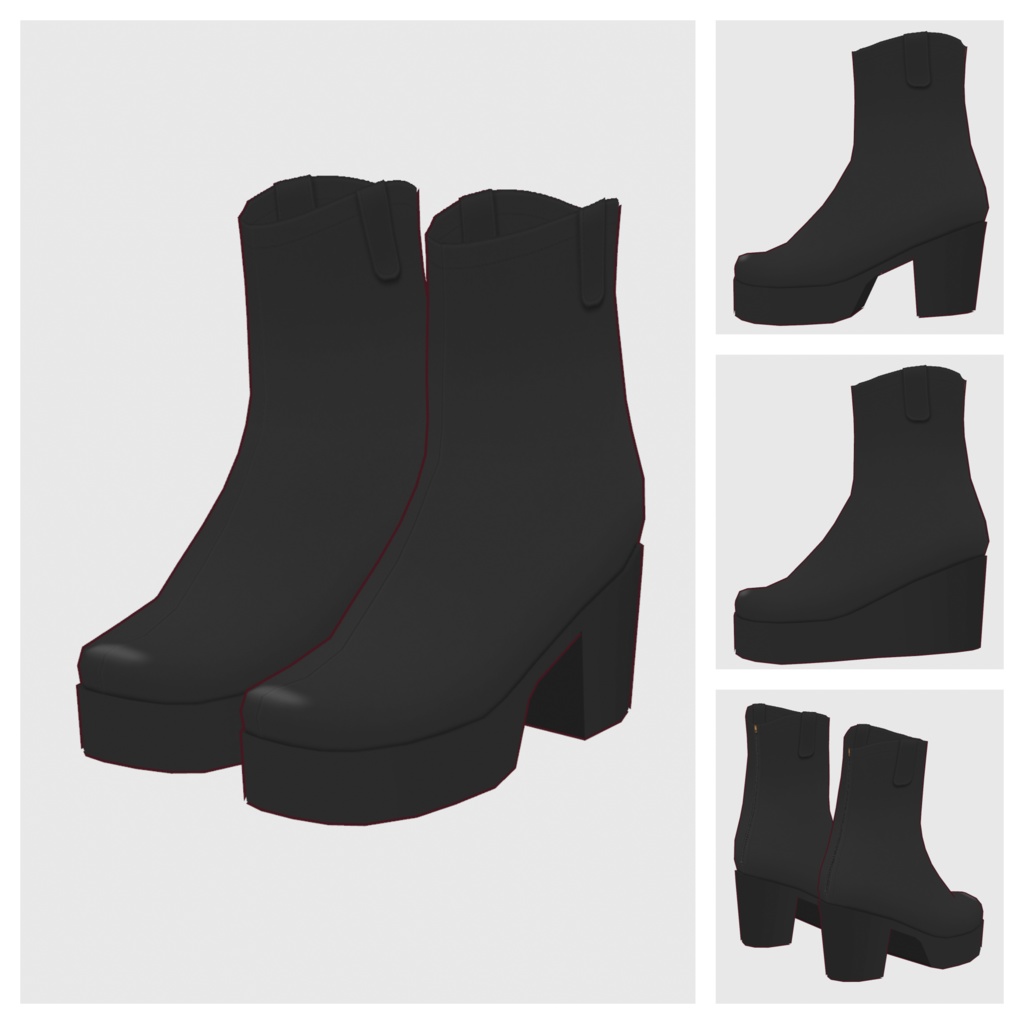 【#VRoid】厚底ハーフブーツ2【#vroidcustomitem】