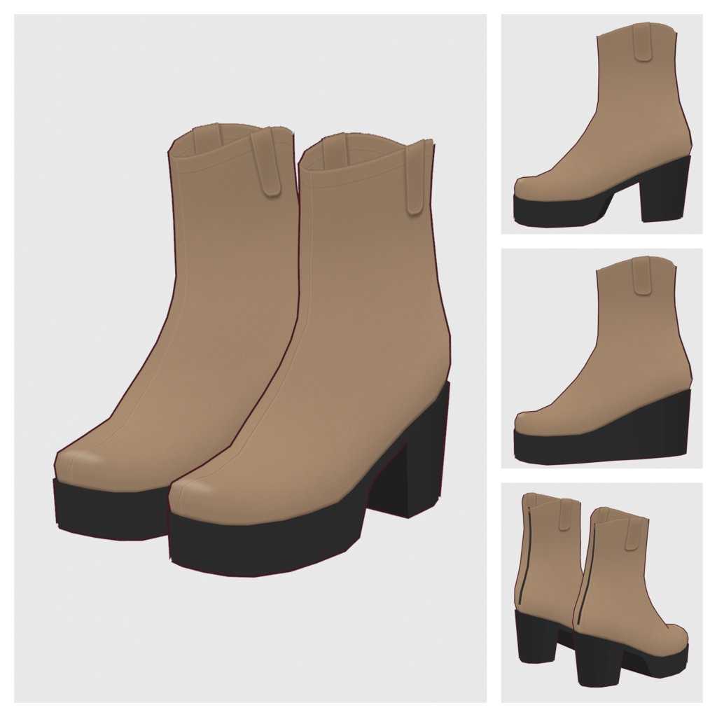 【#VRoid】厚底ハーフブーツ2【#vroidcustomitem】