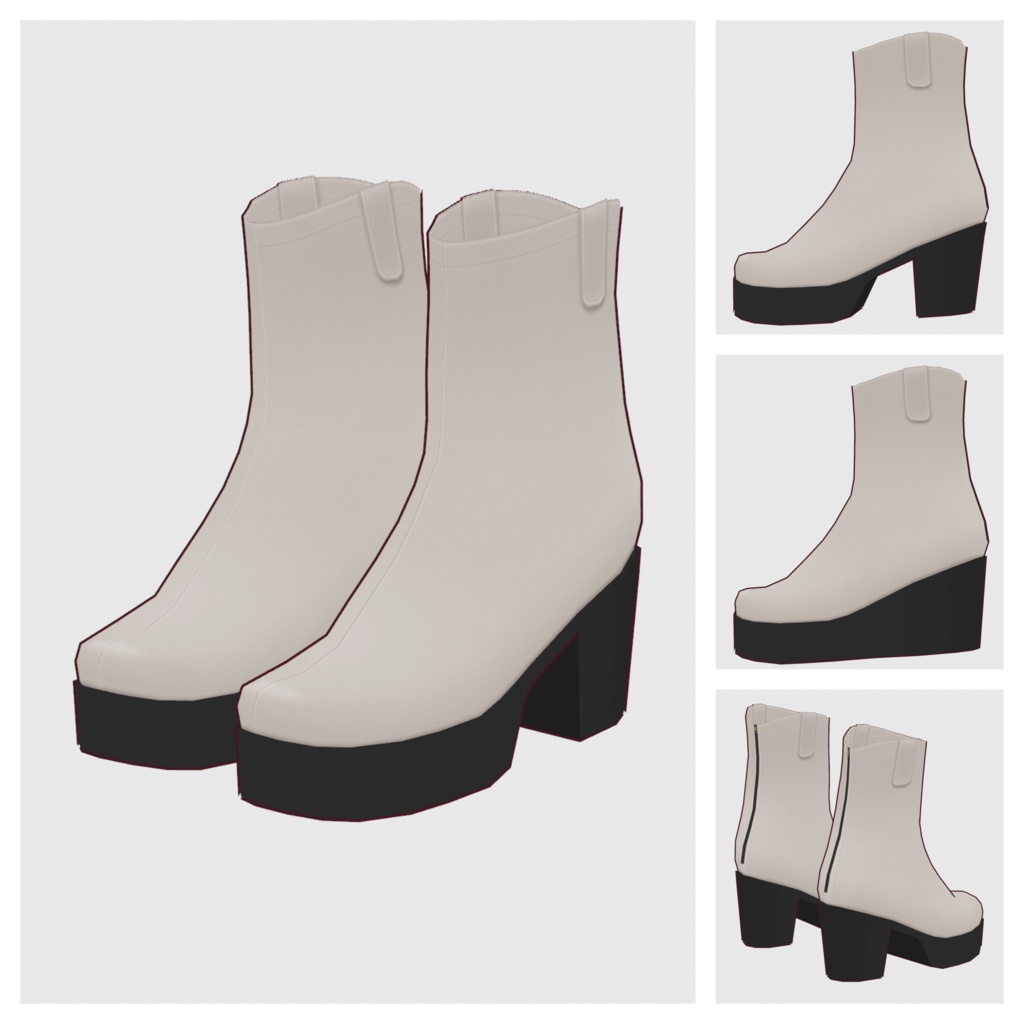 【#VRoid】厚底ハーフブーツ2【#vroidcustomitem】