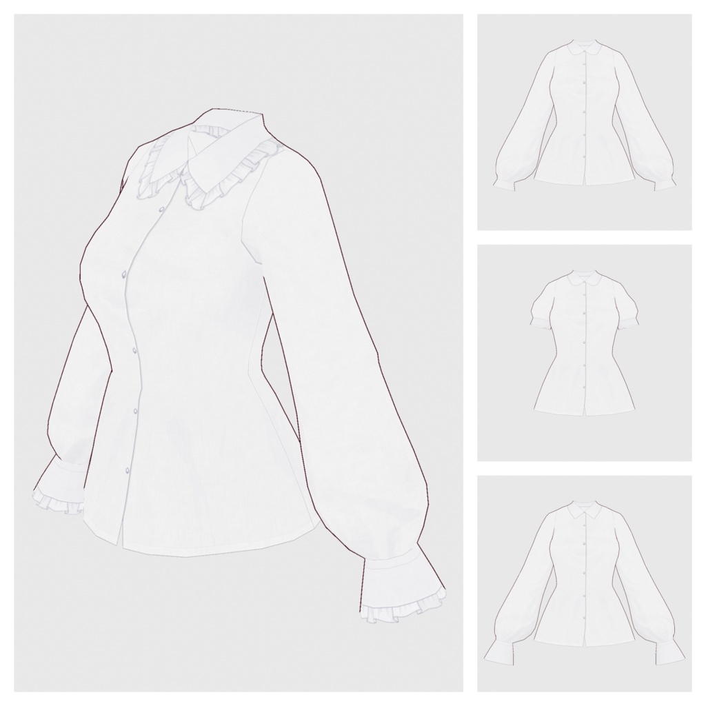 【#VRoid】ブラウス type-c【#vroidcustomitem】