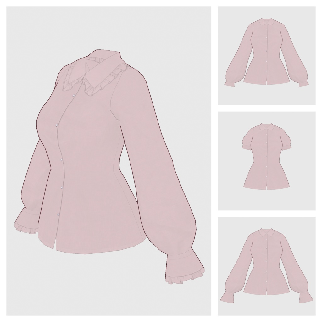 【#VRoid】ブラウス type-c【#vroidcustomitem】