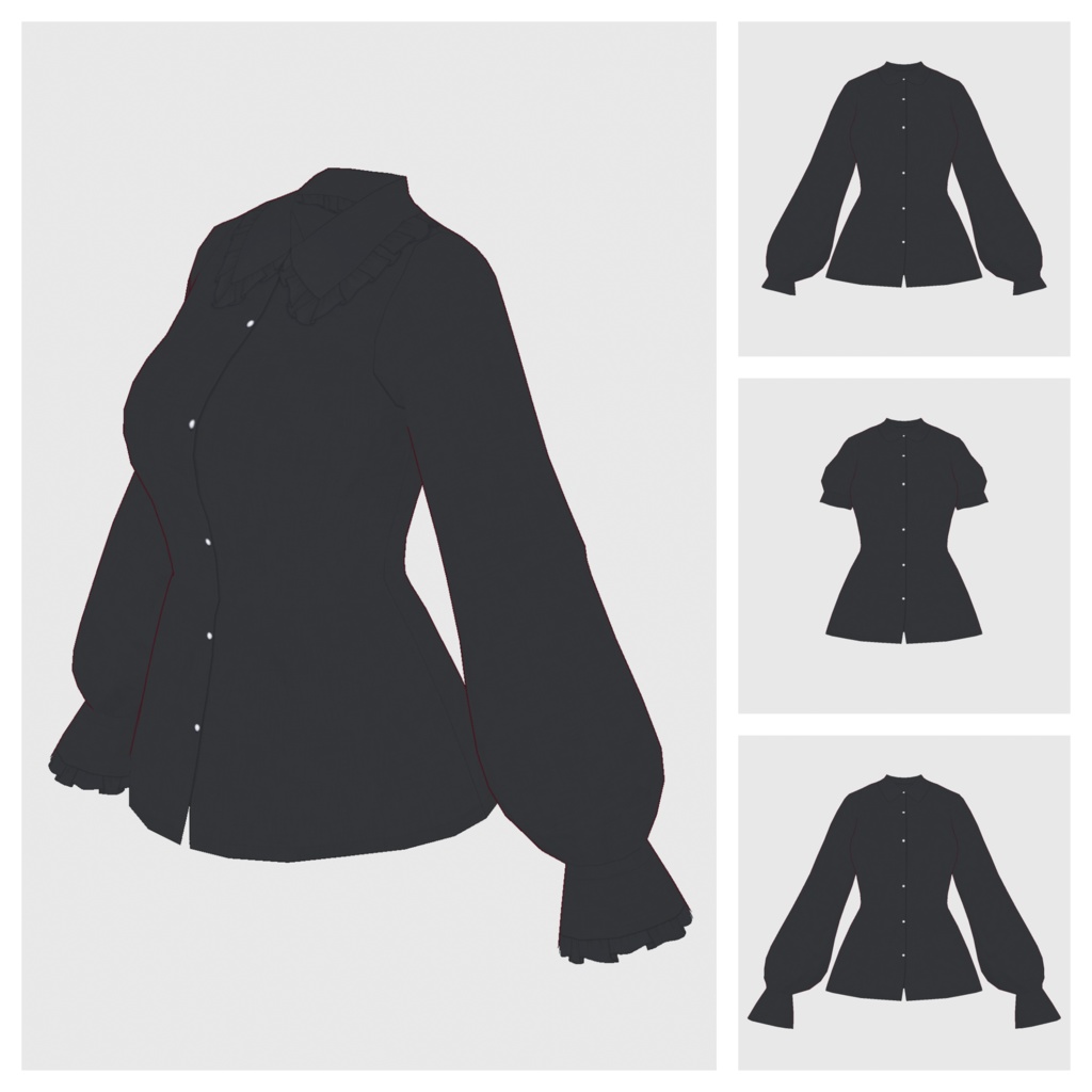 【#VRoid】ブラウス type-c【#vroidcustomitem】