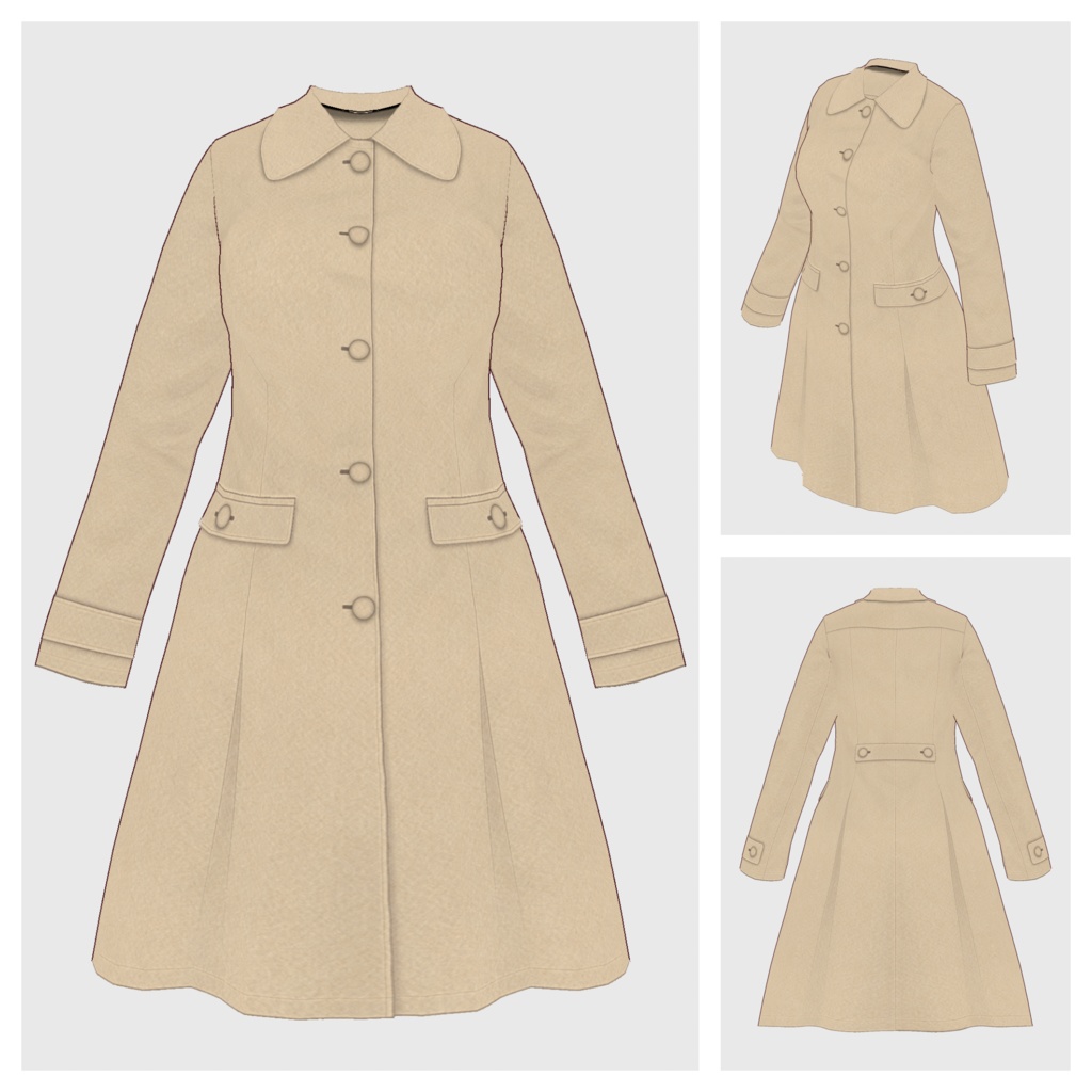 【#VRoid】フレアコート【#vroidcustomitem】