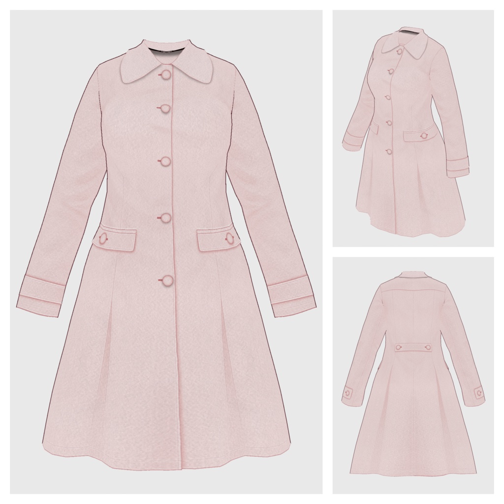 【#VRoid】フレアコート【#vroidcustomitem】