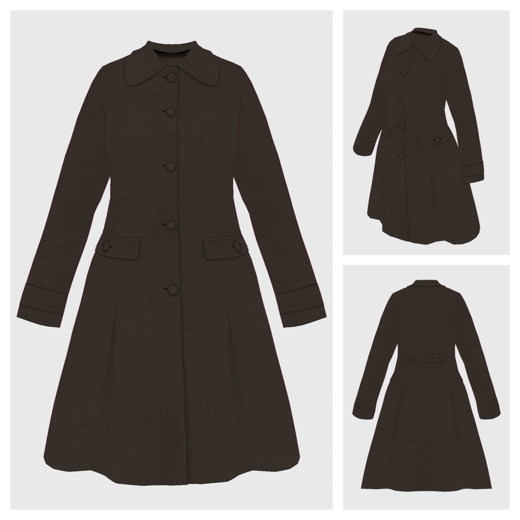 【#VRoid】フレアコート【#vroidcustomitem】