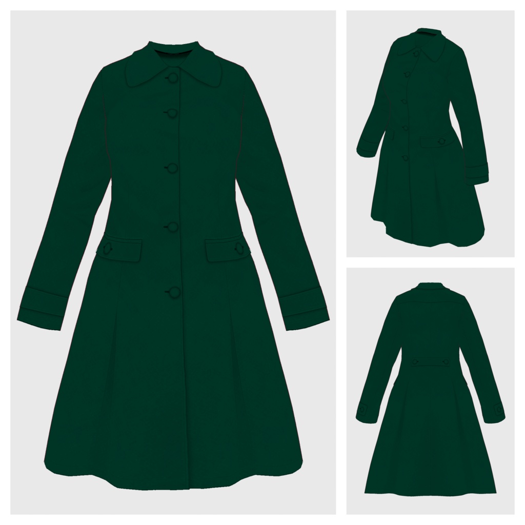 【#VRoid】フレアコート【#vroidcustomitem】