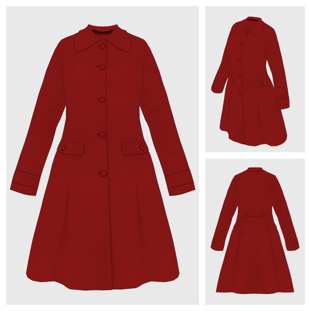 【#VRoid】フレアコート【#vroidcustomitem】