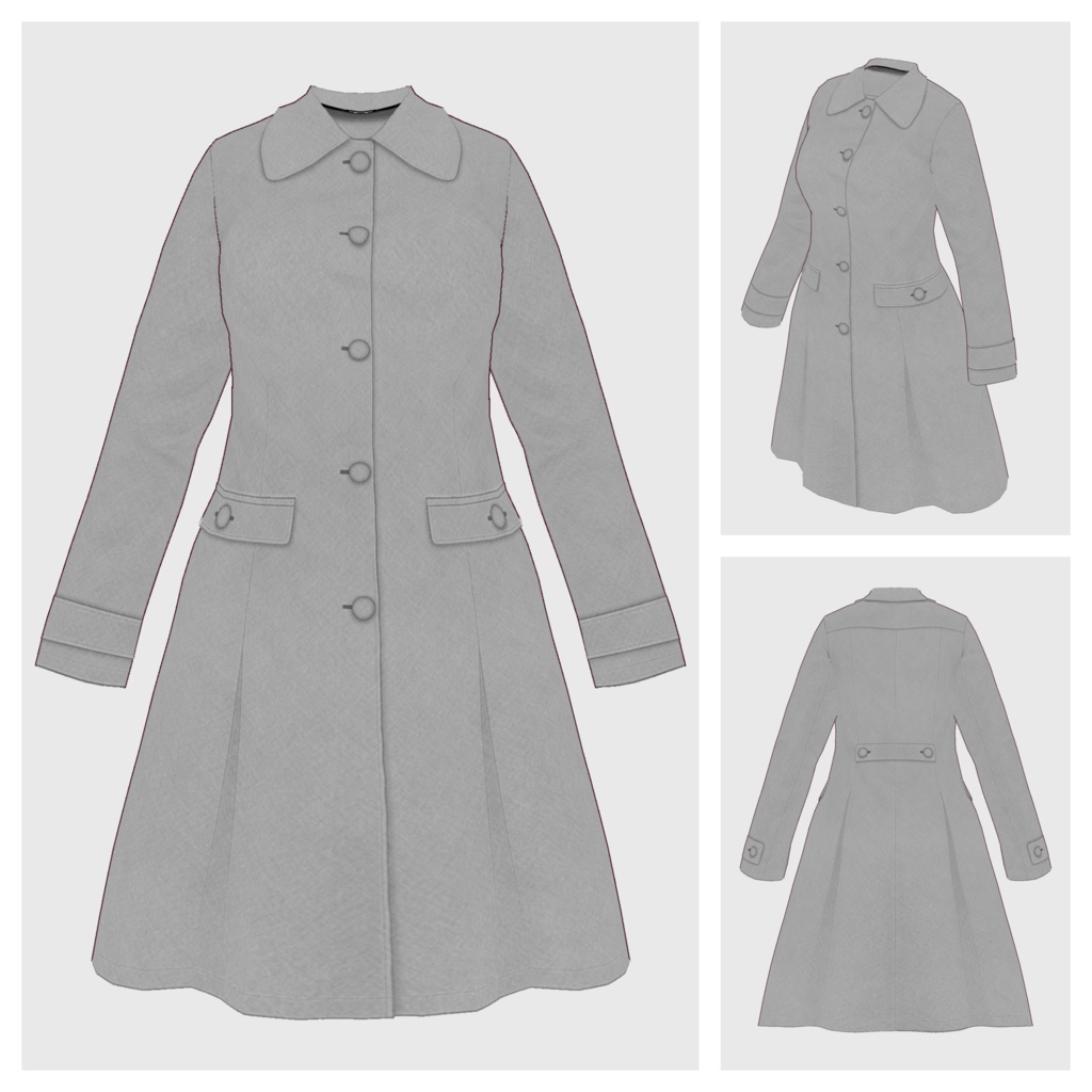 【#VRoid】フレアコート【#vroidcustomitem】