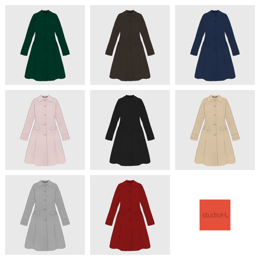 【#VRoid】フレアコート【#vroidcustomitem】