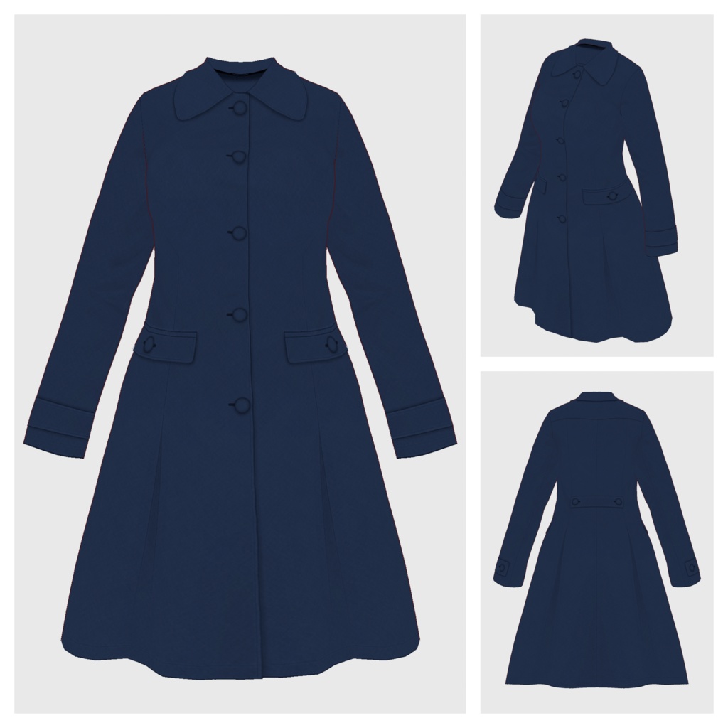 【#VRoid】フレアコート【#vroidcustomitem】