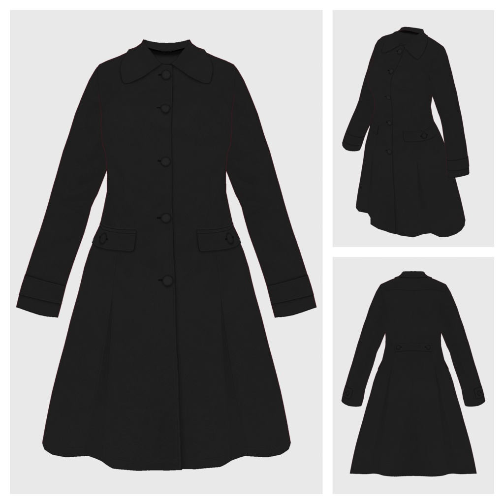 【#VRoid】フレアコート【#vroidcustomitem】