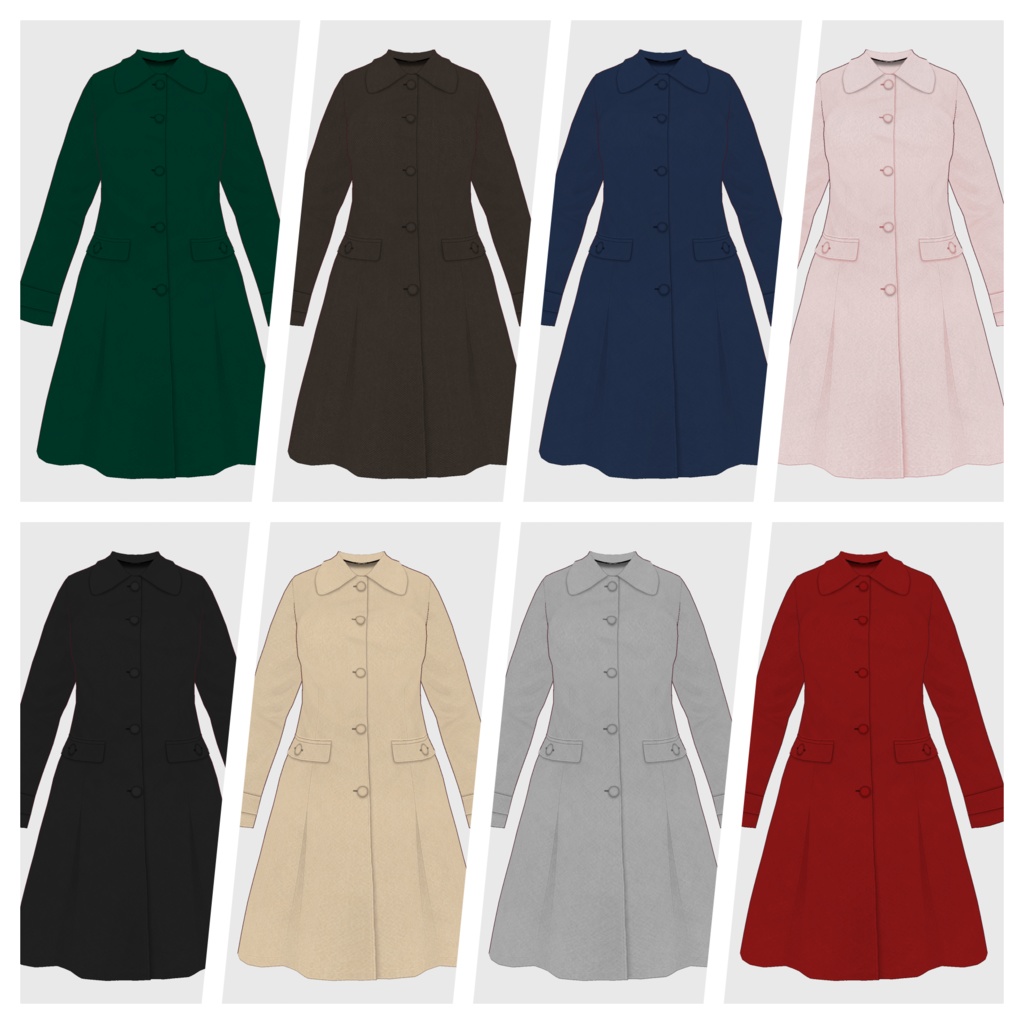 【#VRoid】フレアコート【#vroidcustomitem】
