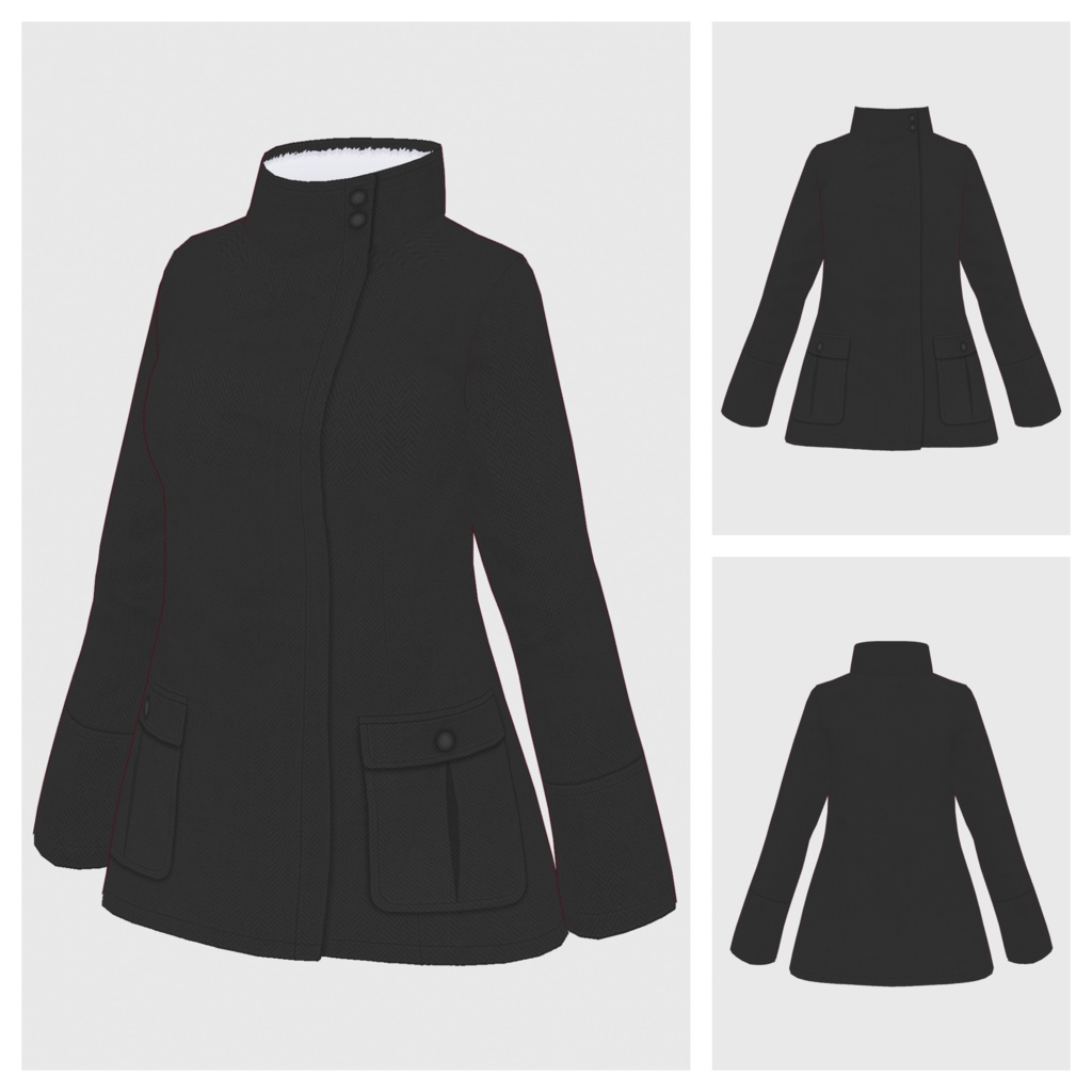 【#VRoid】スタンドカラージャケット【#vroidcustomitem】