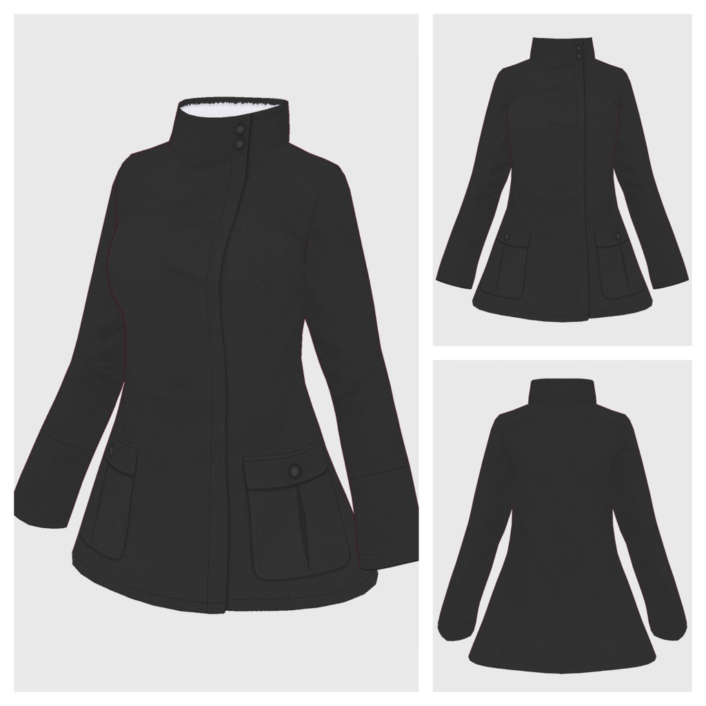 【#VRoid】スタンドカラージャケット【#vroidcustomitem】