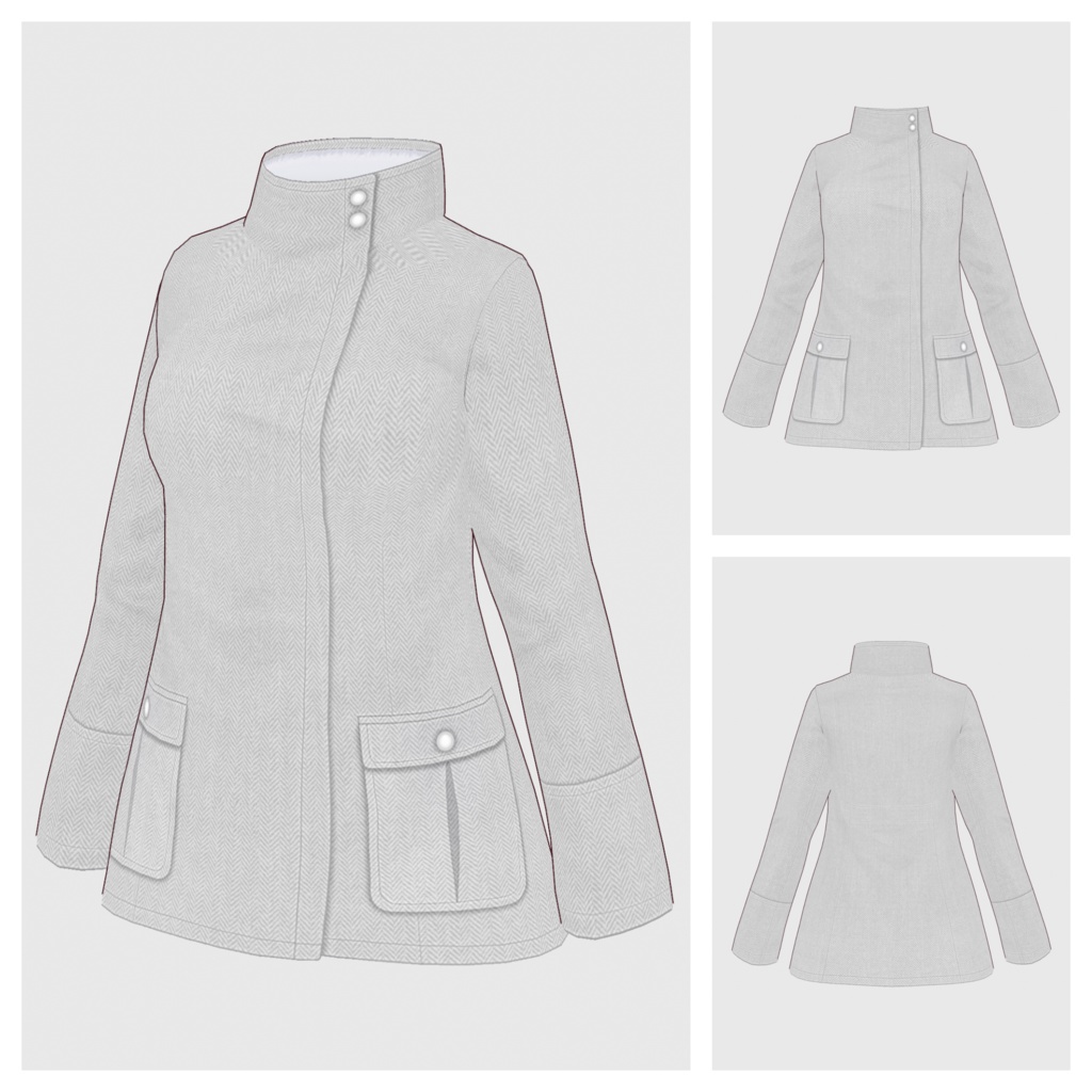 【#VRoid】スタンドカラージャケット【#vroidcustomitem】