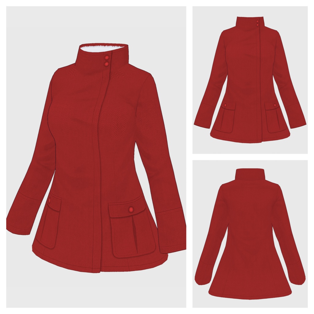 【#VRoid】スタンドカラージャケット【#vroidcustomitem】