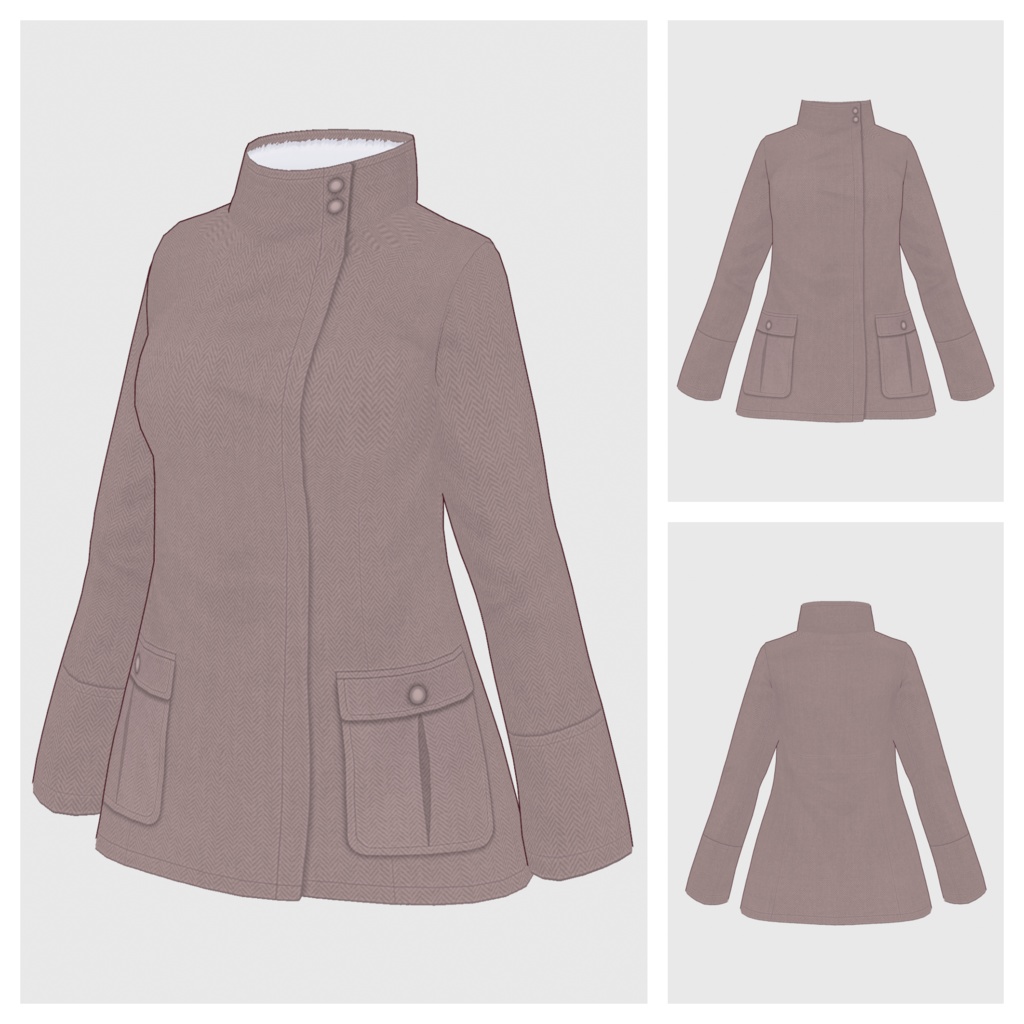 【#VRoid】スタンドカラージャケット【#vroidcustomitem】