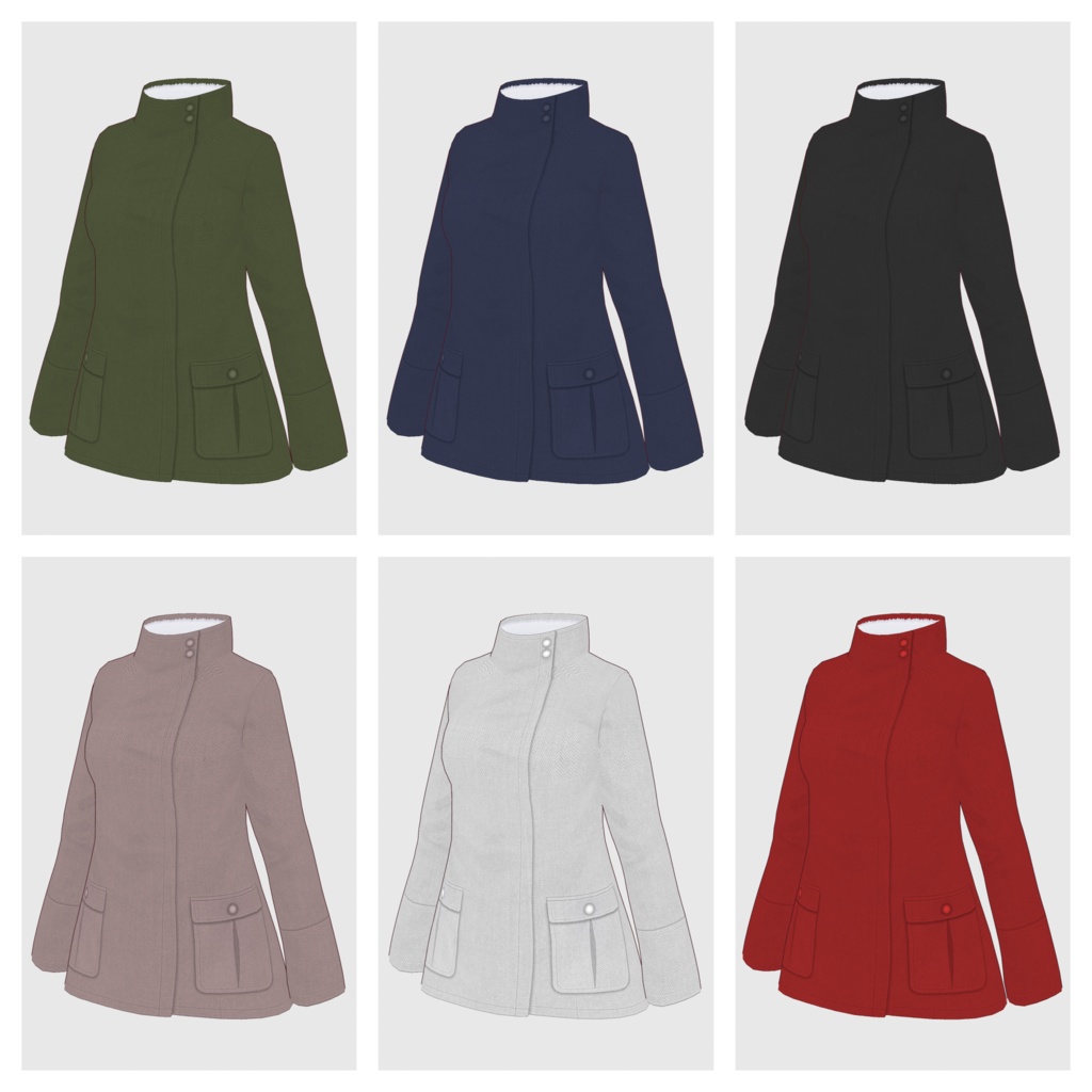 【#VRoid】スタンドカラージャケット【#vroidcustomitem】