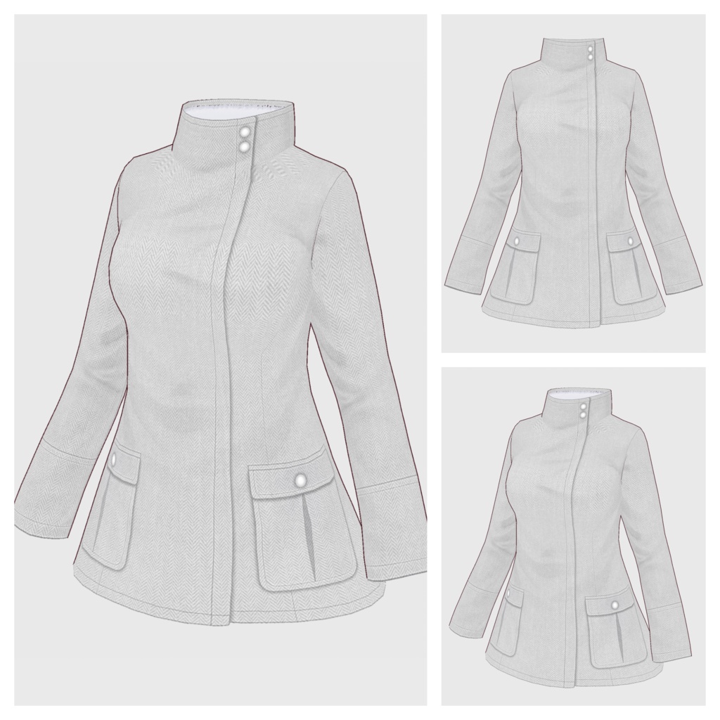 【#VRoid】スタンドカラージャケット【#vroidcustomitem】