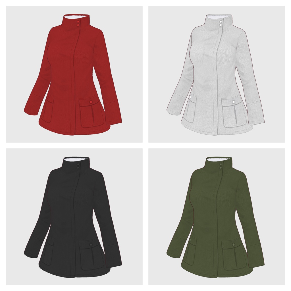 【#VRoid】スタンドカラージャケット【#.vroidcustomitem】