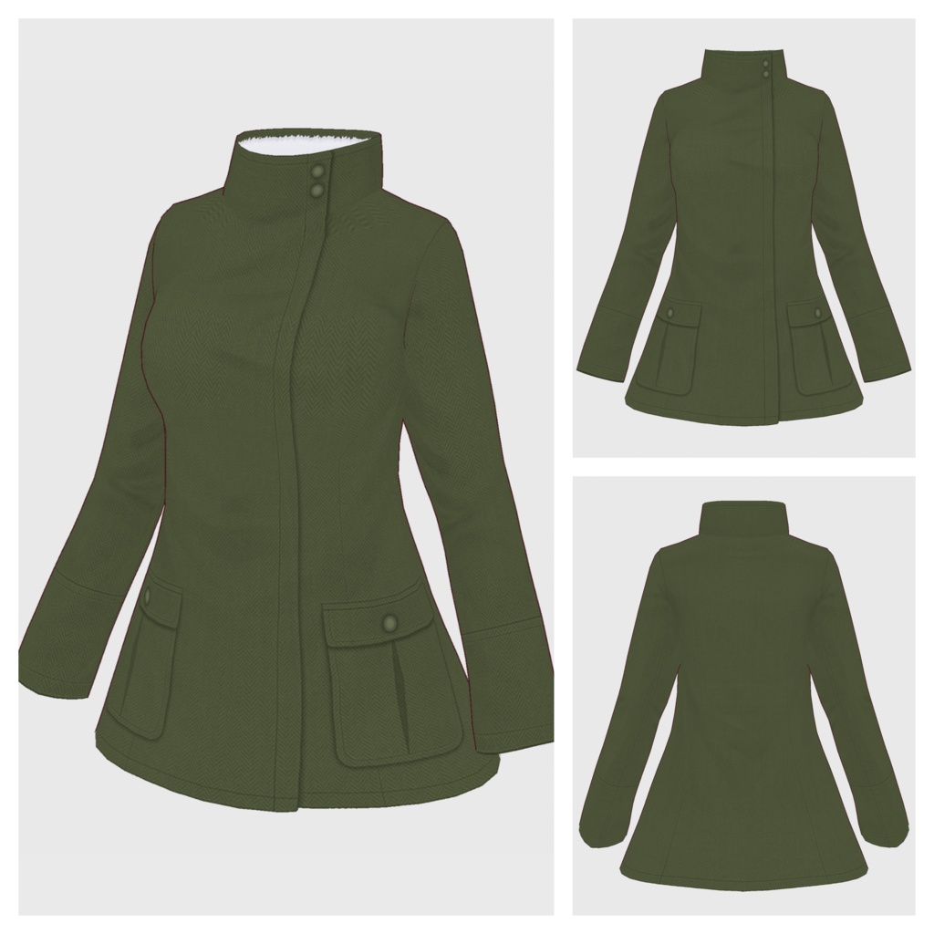 【#VRoid】スタンドカラージャケット【#vroidcustomitem】