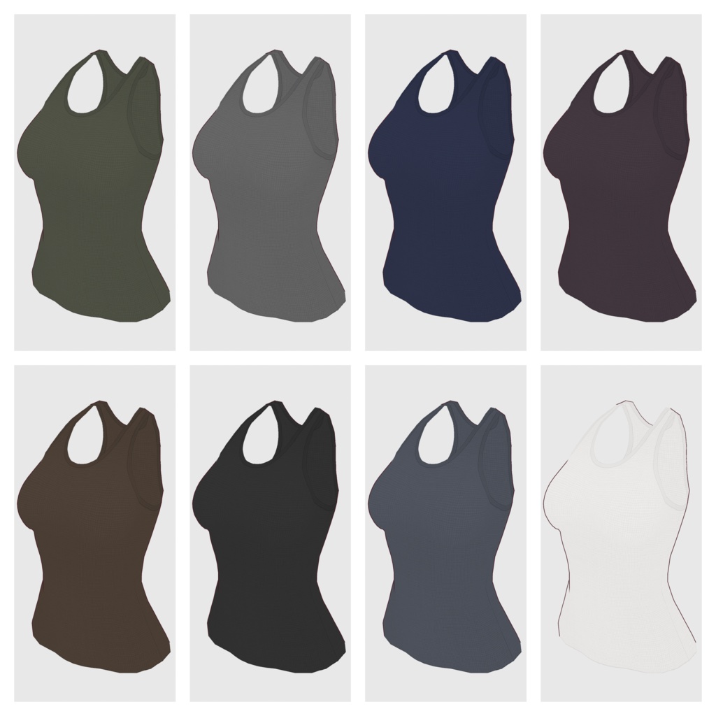 【#VRoid】タンクトップ&ショーツセット(リニューアル版)【#vroidcustomitem】