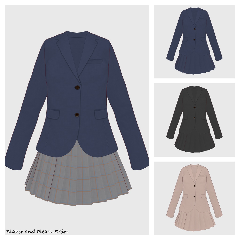 【#VRoid】スクールユニフォームセット【#vroidcustomitem】