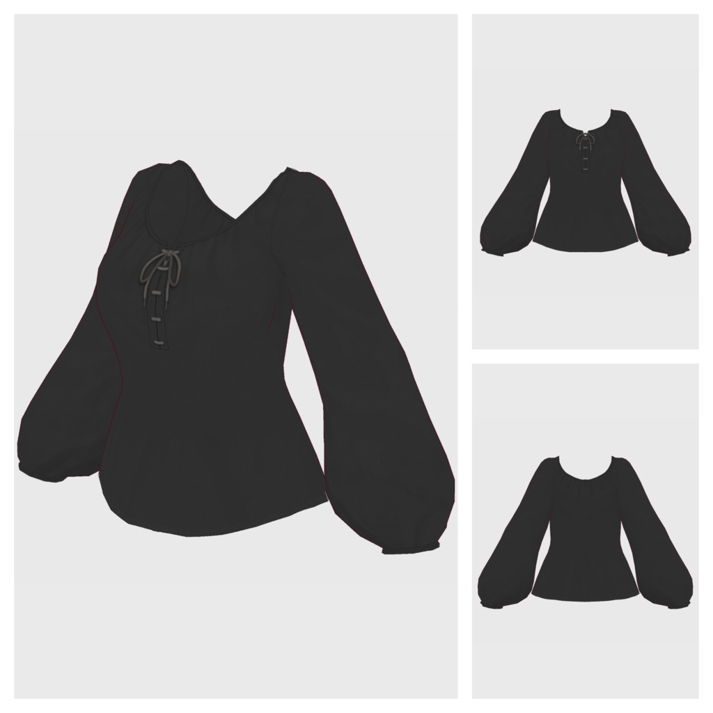 【#VRoid】スモックブラウス【#vroidcustomitem】