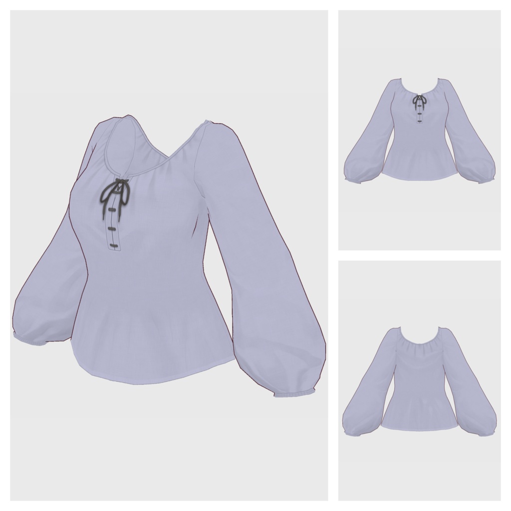【#VRoid】スモックブラウス【#vroidcustomitem】