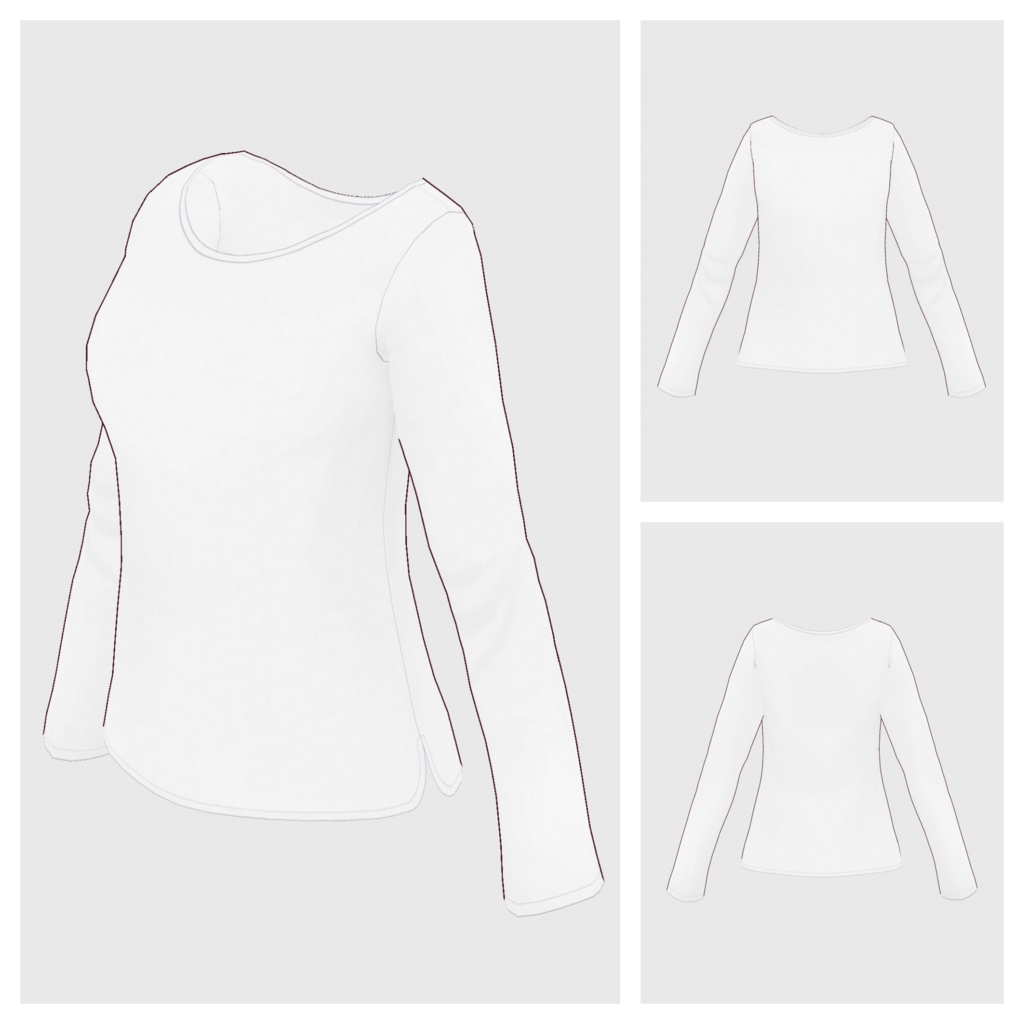 【#VRoid】ロングスリーブTシャツ(リニューアル版)【#vroidcustomitem】