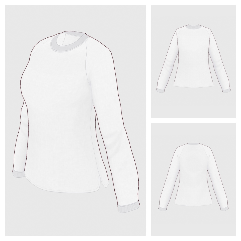 【#VRoid】ロングスリーブTシャツ(リニューアル版)【#vroidcustomitem】