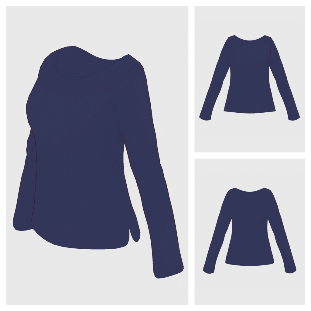 【#VRoid】ロングスリーブTシャツ(リニューアル版)【#vroidcustomitem】