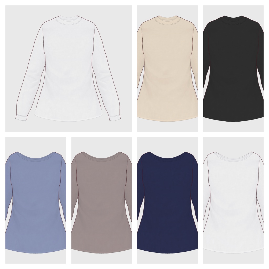 【#VRoid】ロングスリーブTシャツ【#.vroidcustomitem】