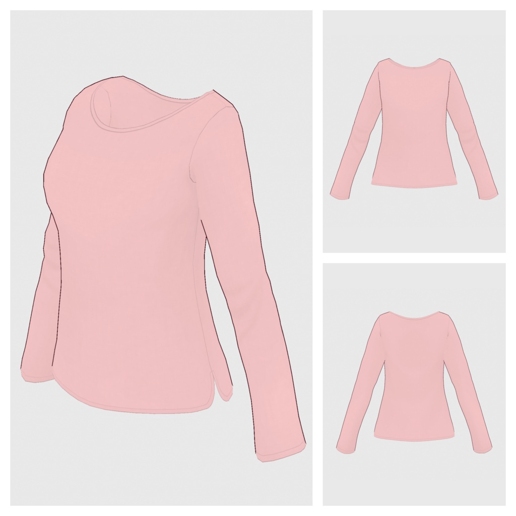 【#VRoid】ロングスリーブTシャツ(リニューアル版)【#vroidcustomitem】