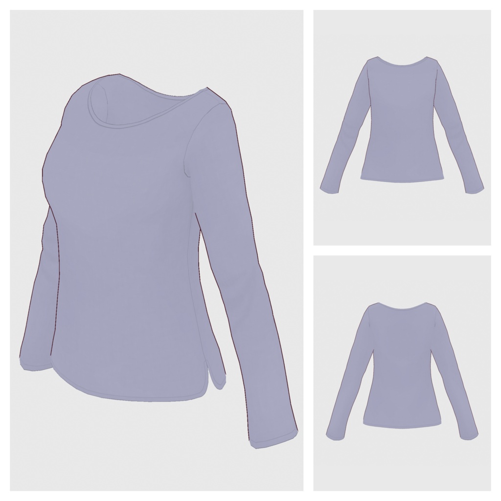 【#VRoid】ロングスリーブTシャツ(リニューアル版)【#vroidcustomitem】