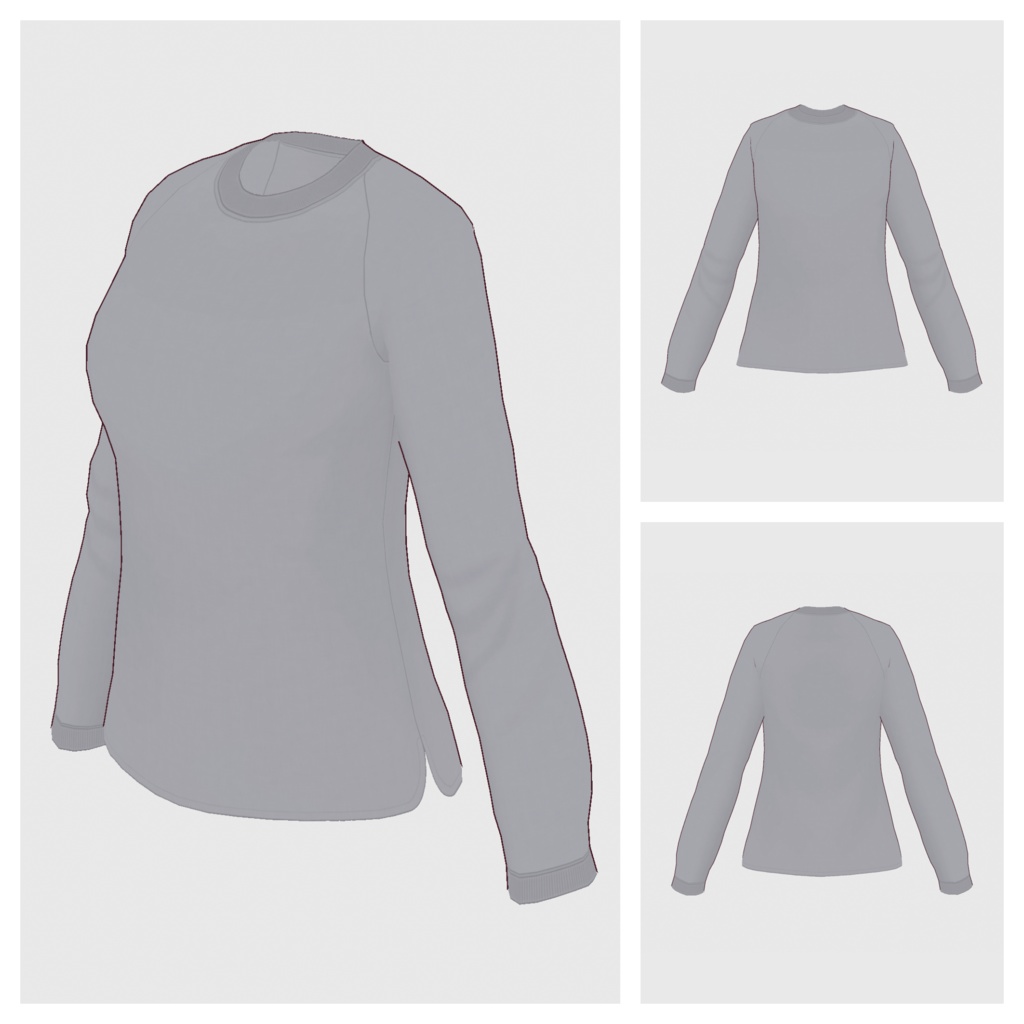 【#VRoid】ロングスリーブTシャツ(リニューアル版)【#vroidcustomitem】