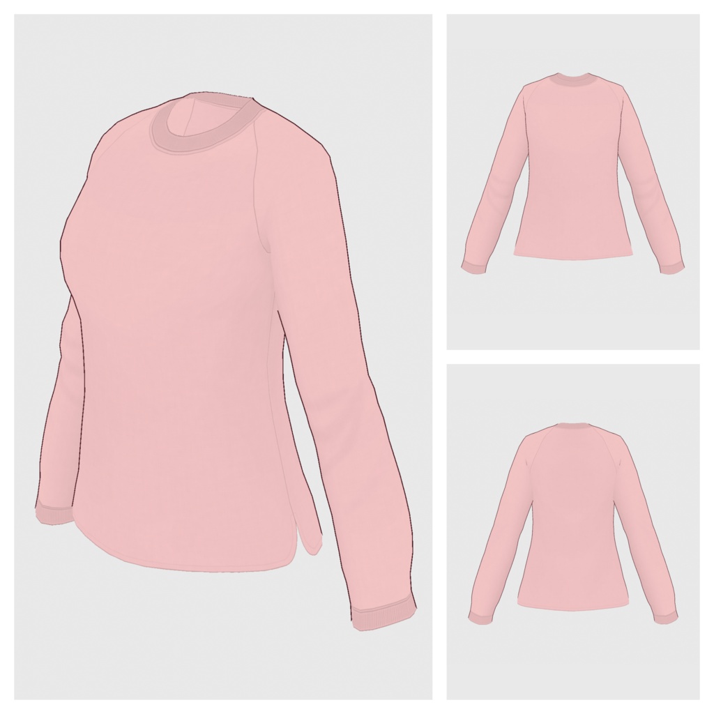 【#VRoid】ロングスリーブTシャツ(リニューアル版)【#vroidcustomitem】